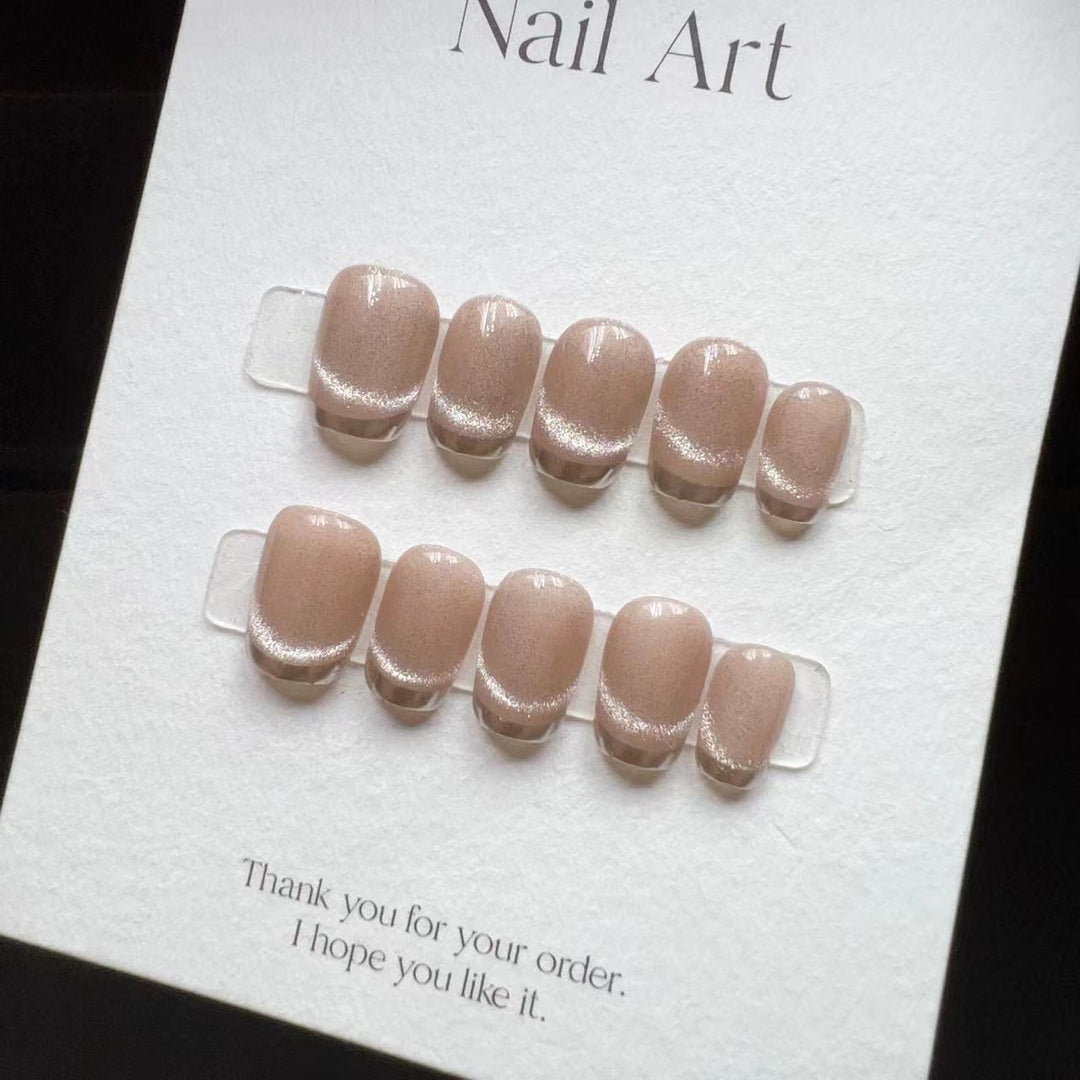 Elegant Press-On Nail Set with Sparkling Design Stornfield