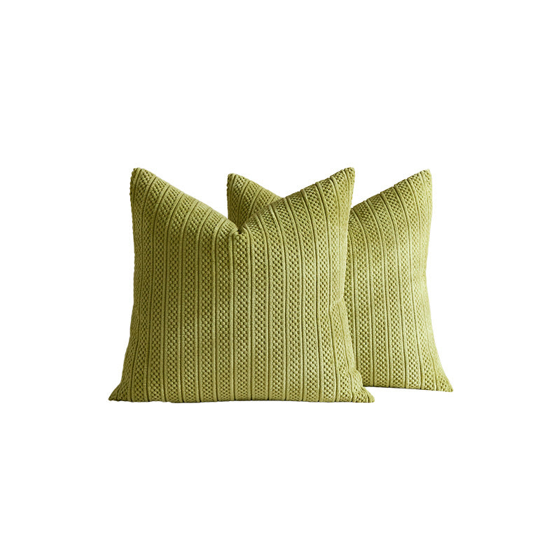 Chunky Ribbed Knit Square Throw Pillow Covers Set