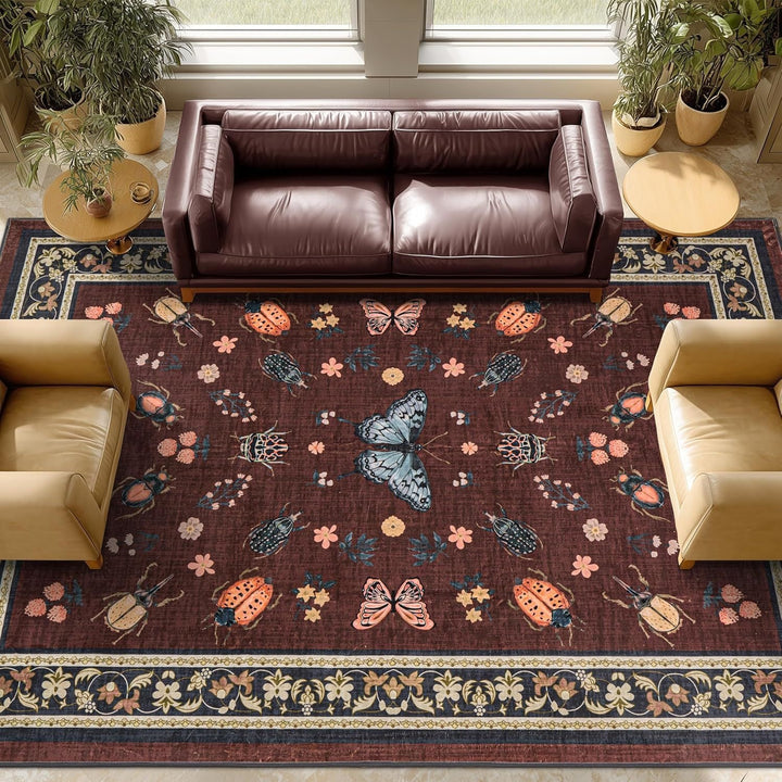 Decorative Floral Pattern Area Rug Stornfield