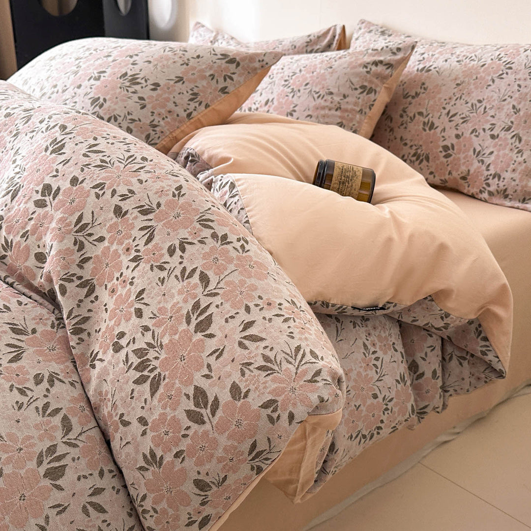 Reversible Printed Duvet Cover Set with Sateen-Feel Pillowcases