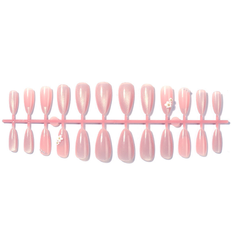 Decorative Press-On Nail Art Set with Elegant Floral Accents Stornfield