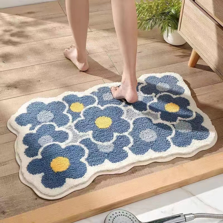Plush Wave Pattern Bath Mat Stornfield