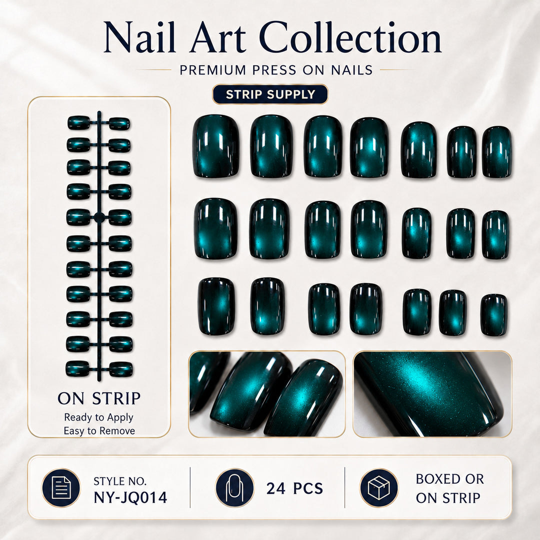 Premium Press-On Nails with Metallic Shine Stornfield