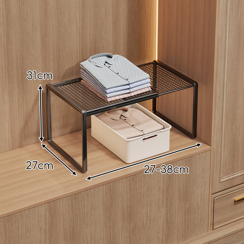 Adjustable Mesh Shelf Riser for Closet Countertop and Cabinet