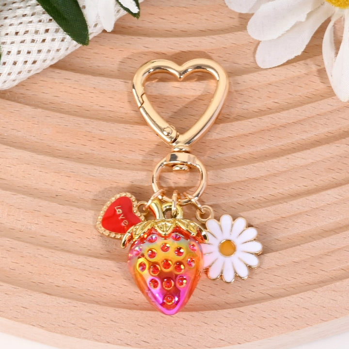 Keychain with Fruity Strawberry Design Stornfield
