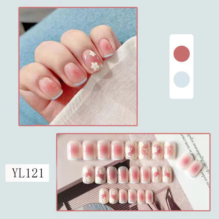Artistic gel nails with delicate floral designs Stornfield