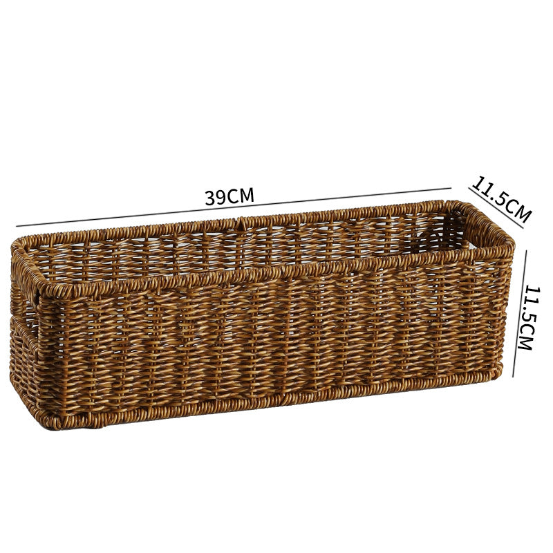 Handwoven Rectangular Storage Bin with Cutout Handles Stornfield