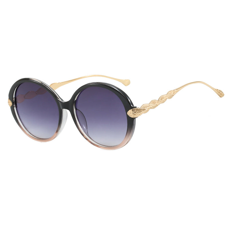 Ladies large round sunglasses with decorative metal accents Stornfield