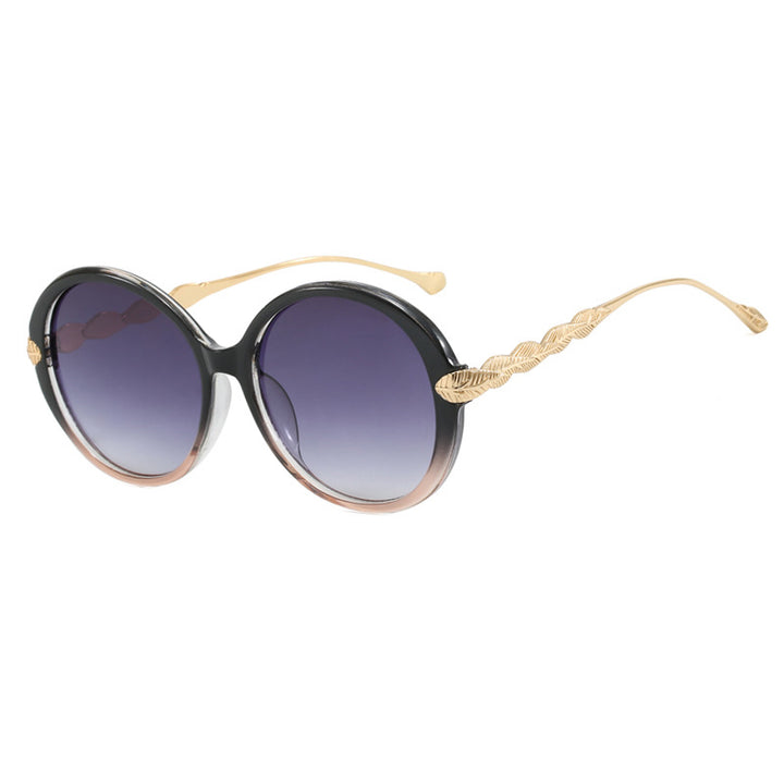Ladies large round sunglasses with decorative metal accents Stornfield