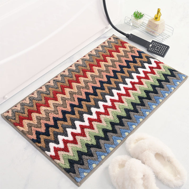 Chevron Pattern Non-Slip Bath Rug Stornfield