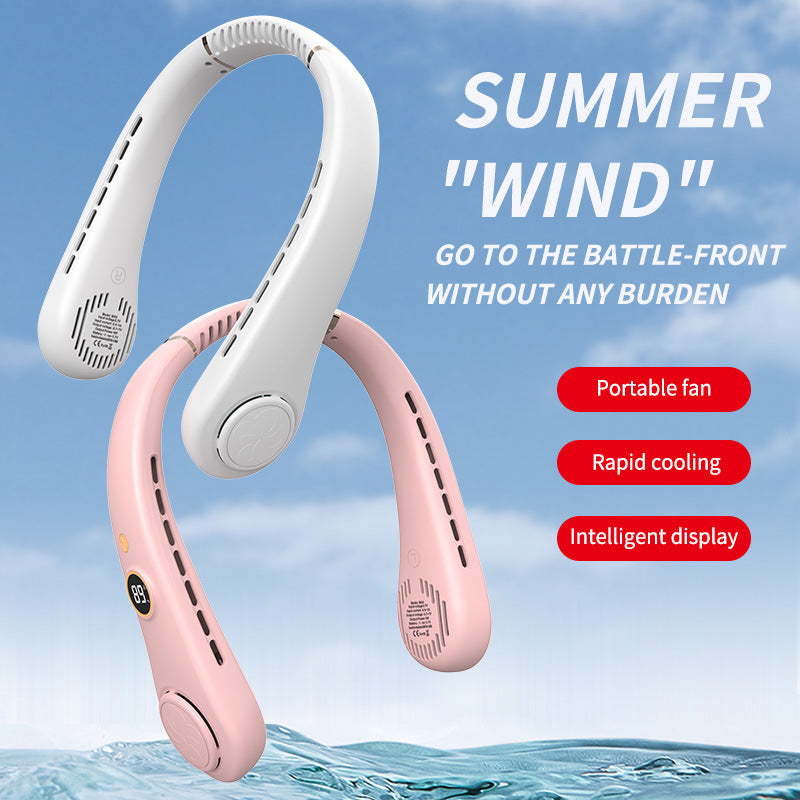 Women's Portable Neck Fan with Temperature Display Stornfield