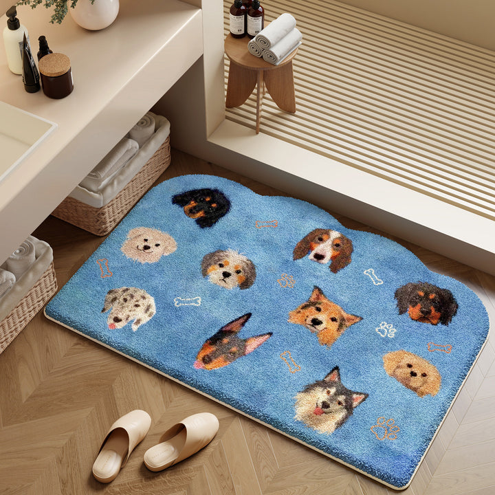 Decorative Pet-Themed Bath Mat
