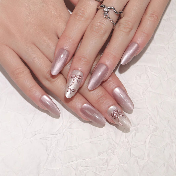 Elegant Stiletto Press-On Nails with Floral Design Stornfield