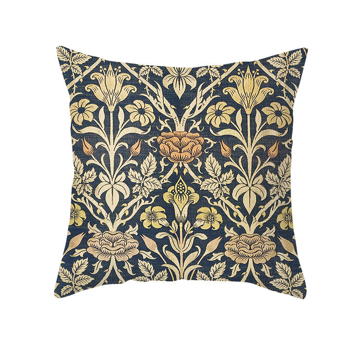 Botanical Heritage Jacobean Tapestry Square Pillow Cover with Concealed Zipper