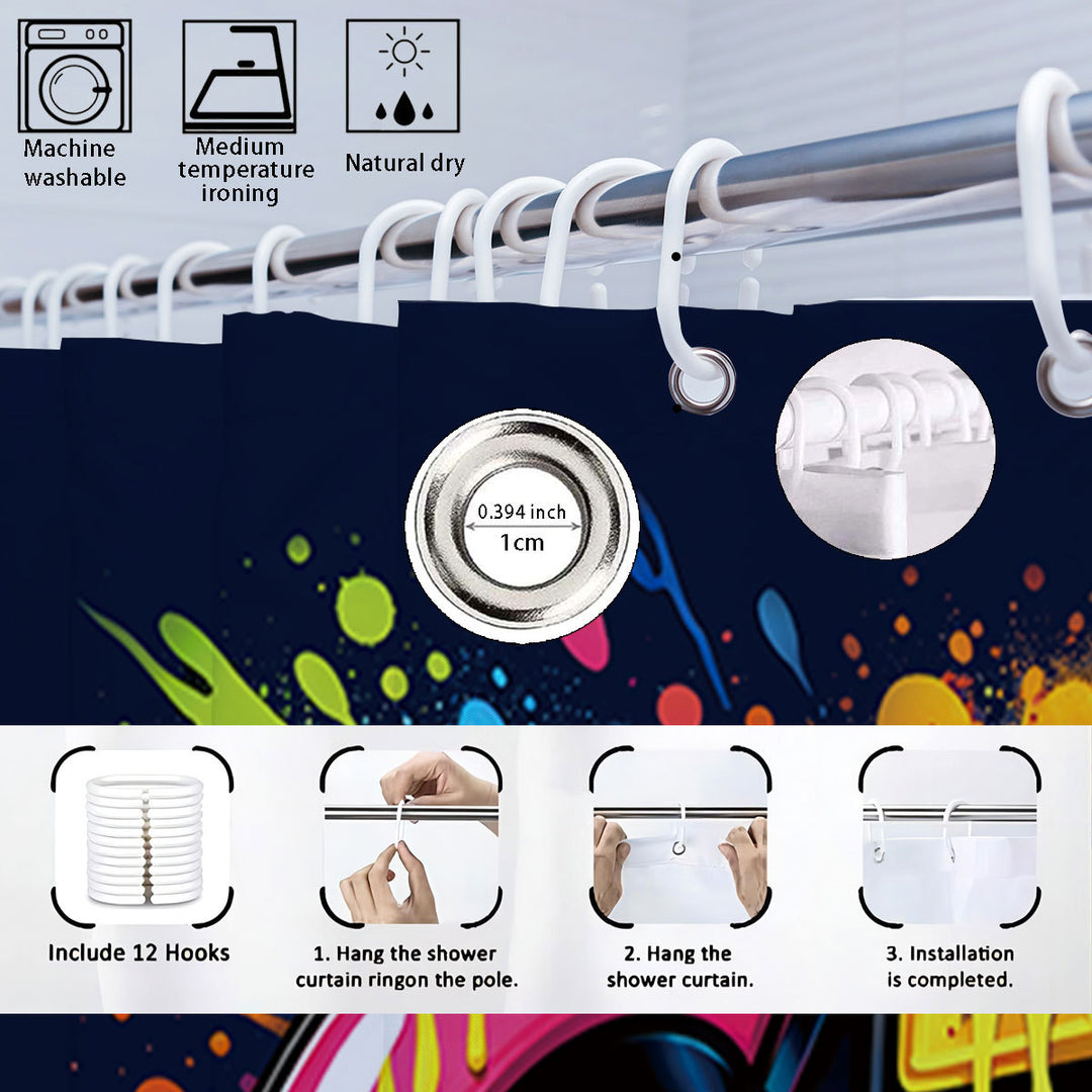 Digital Art-Themed Four-Piece Bathroom Set Stornfield