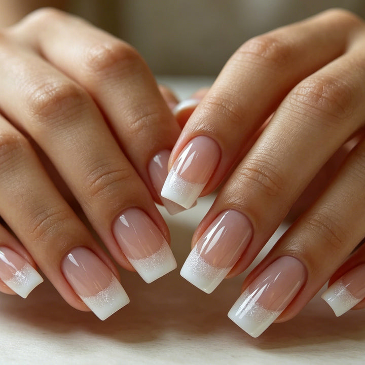 Glossy French Tip Press-On Nail Set Stornfield