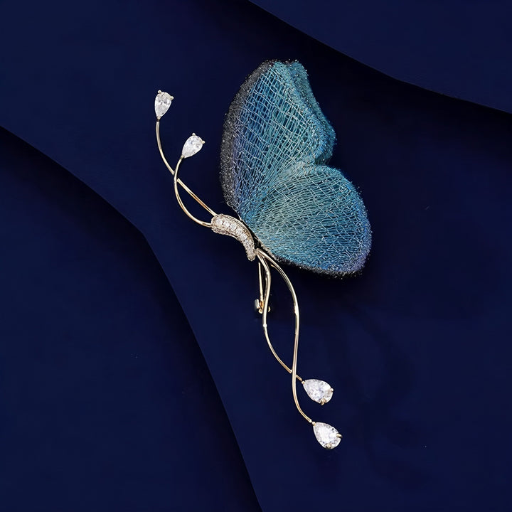 Exquisite butterfly brooch with sparkling crystals Stornfield