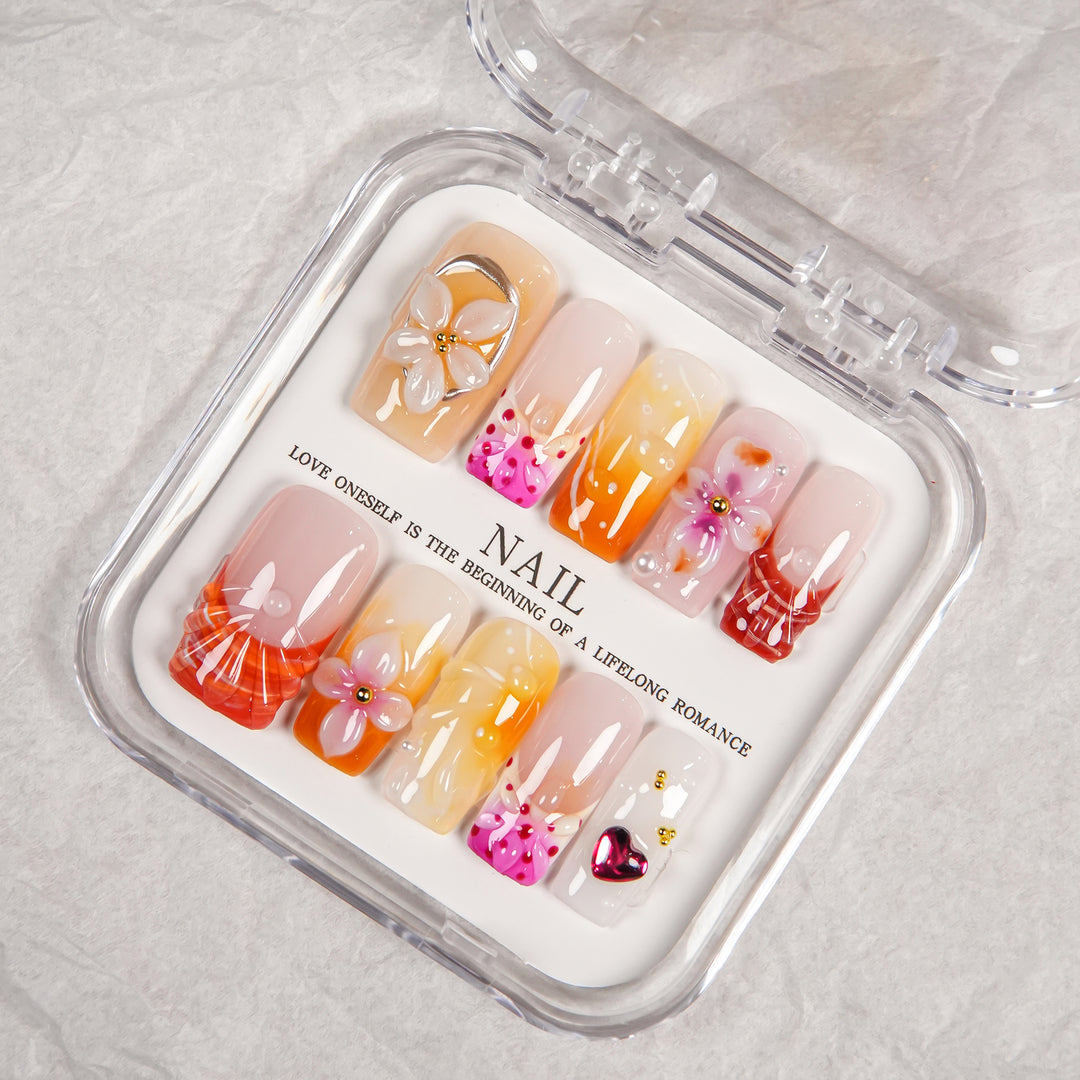 Artistic Floral Nail Enhancements Set