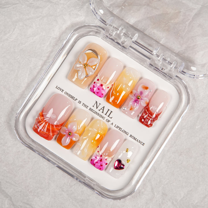 Artistic Floral Nail Enhancements Set