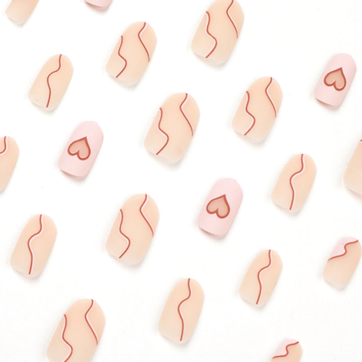 Artful Nail Extensions with Elegant Heart Design Stornfield