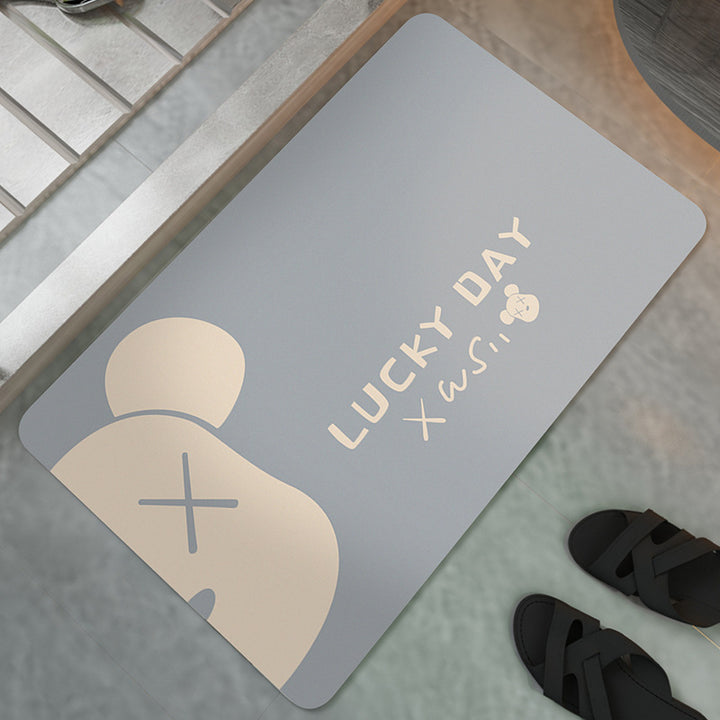 Playful Illustrated Bathroom Mat