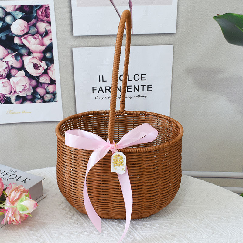 Elegant Handcrafted Rattan Tote Basket Stornfield
