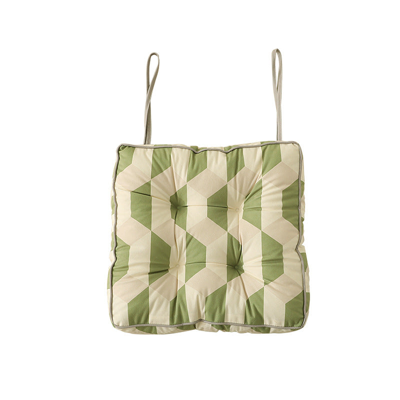Padded chair cushion with ties and tufted seat Stornfield