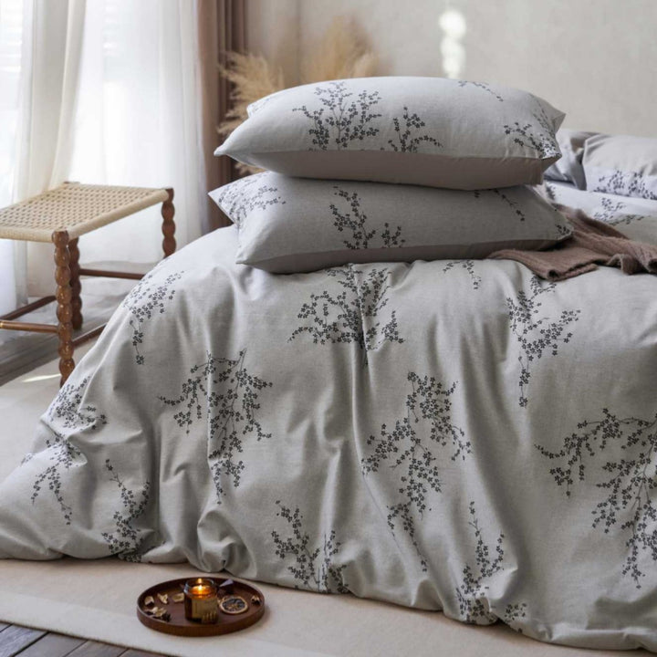 Floral Linen-Blend Duvet Cover Set with Pillow Shams