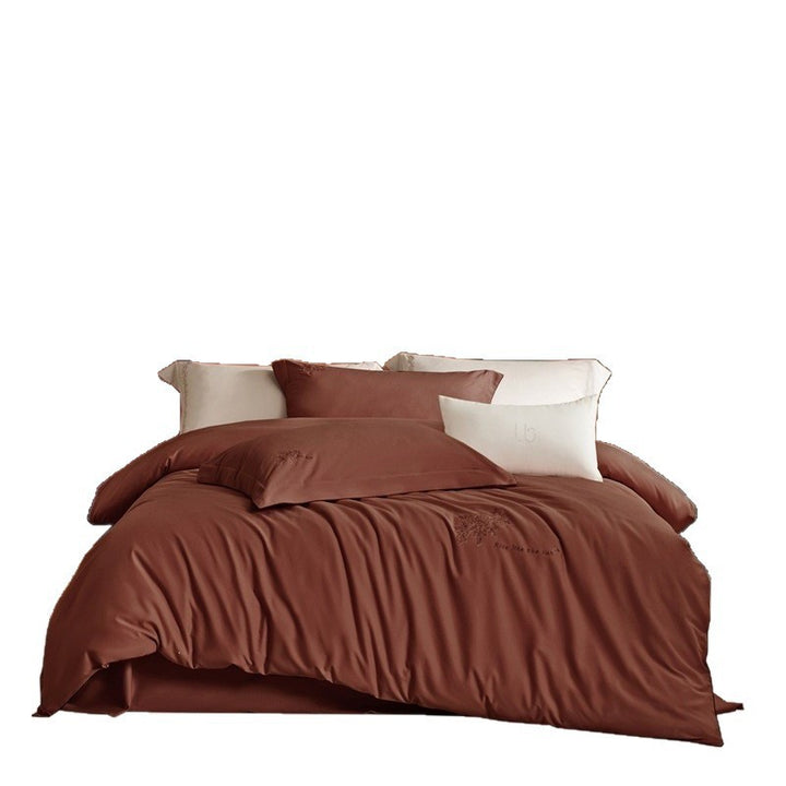 Luxury Embroidered Cotton Sateen Duvet Cover Bedding Set