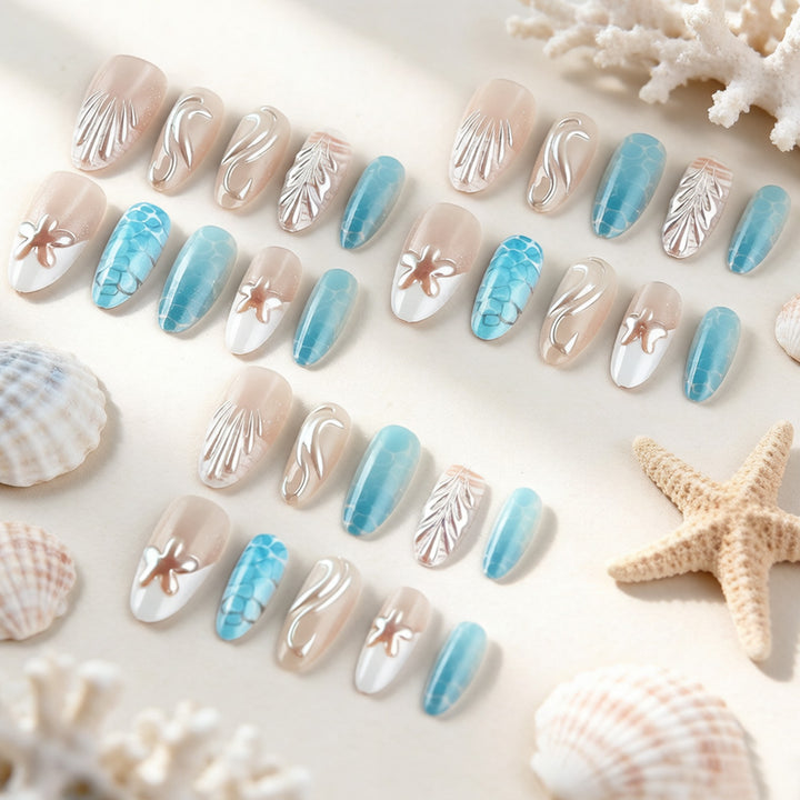 Artistic Textured Press-On Nails Stornfield