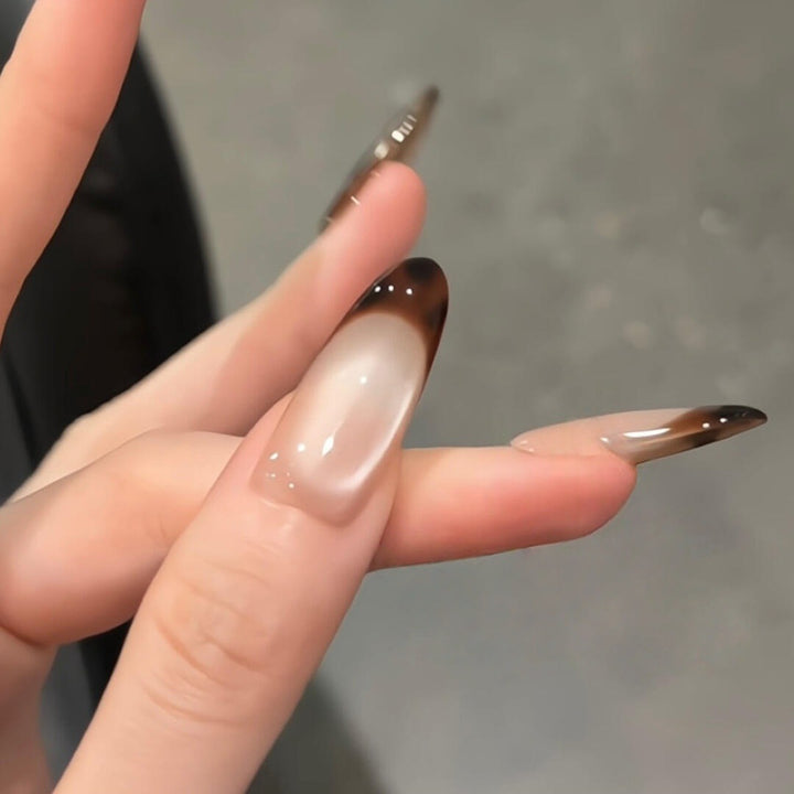 Exclusive art nail tips with elegant color gradient Stornfield