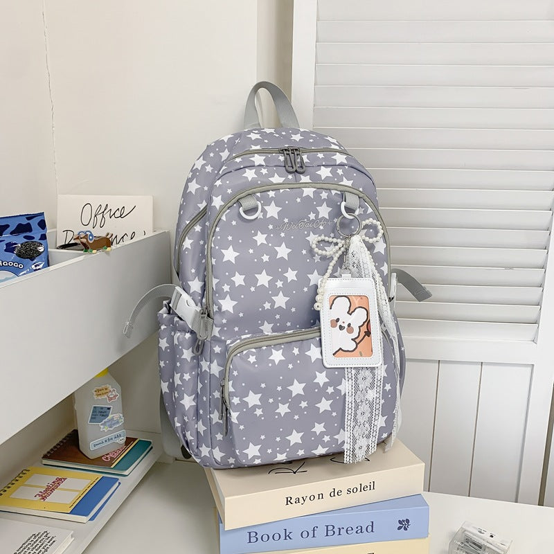 Star-Patterned Multi-Pocket Backpack Stornfield