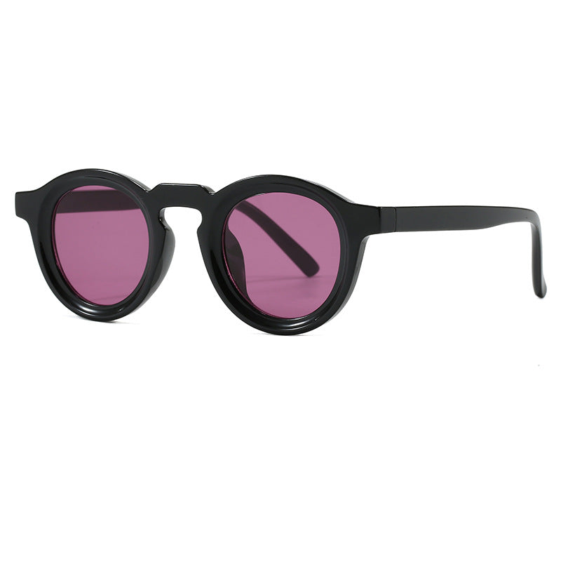Women's fashionable round sunglasses with transparent frame and UV protection Stornfield