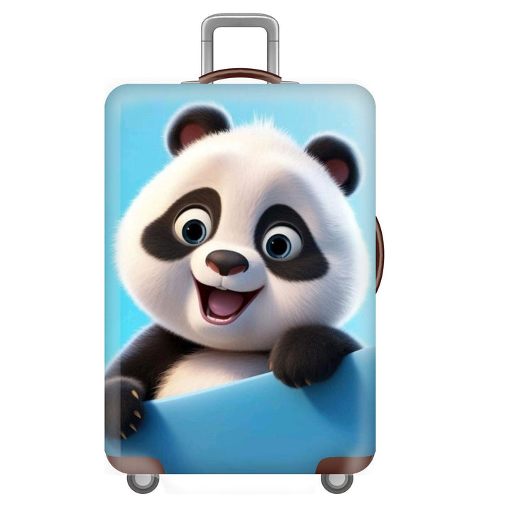 Unisex non-elastic suitcase cover for hard shell trolley with cute panda design, stretch protective cover with handle and wheel openings Stornfield