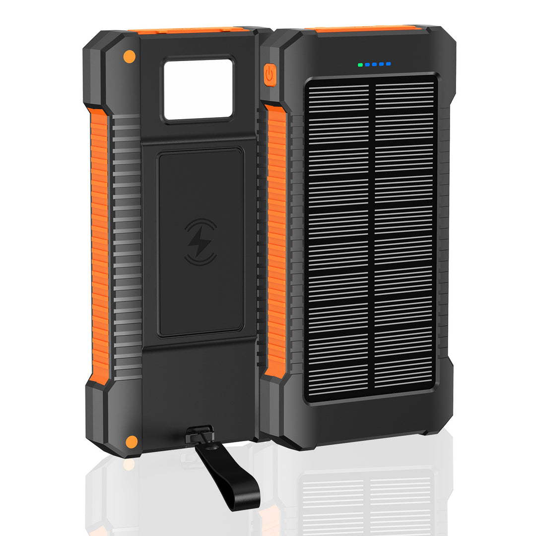 Robust Solar Power Bank with Integrated LED Light Stornfield
