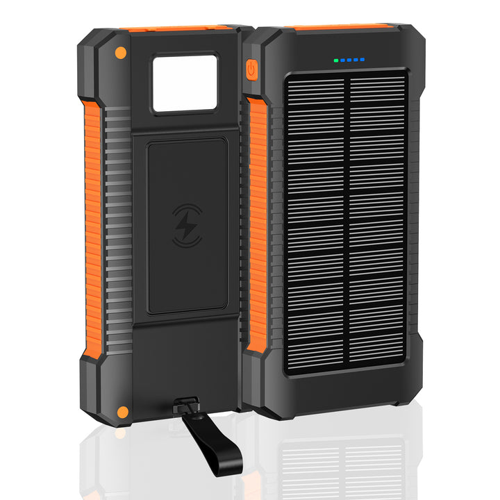 Robust Solar Power Bank with Integrated LED Light Stornfield