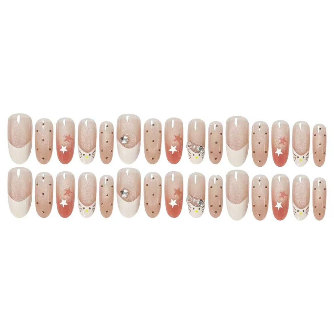 Acrylic nail set with elegant glitter accents Stornfield