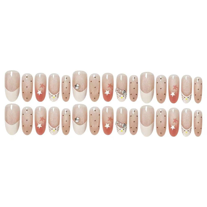 Acrylic nail set with elegant glitter accents Stornfield