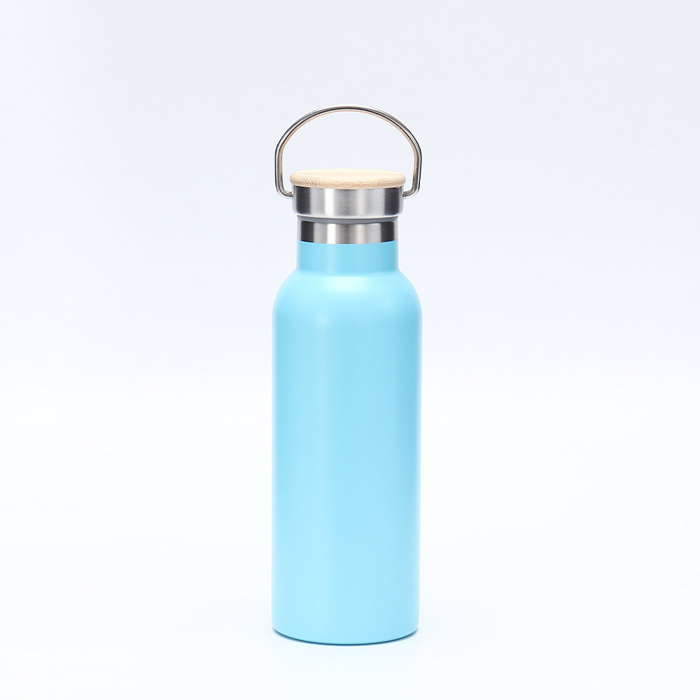 Women's insulated stainless steel drinking bottle with wooden lid Stornfield