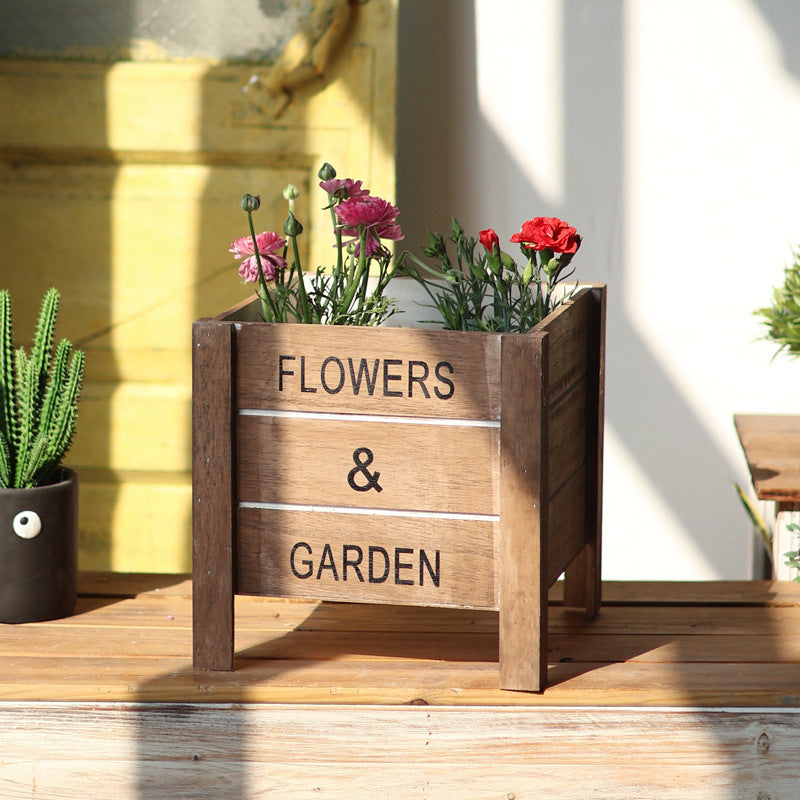 Decorative wooden box for plants Stornfield