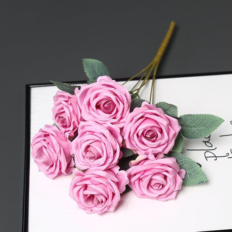 Faux Rose Floral Bouquet for Home Decor