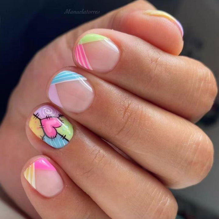 Artistic Heart Sketch Nail Art Set