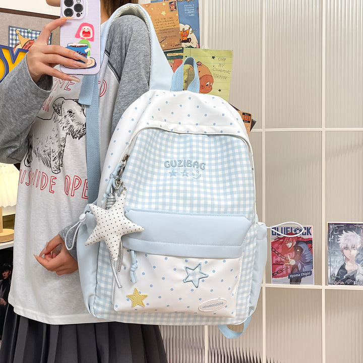 Charming Checked Pattern Backpack Stornfield