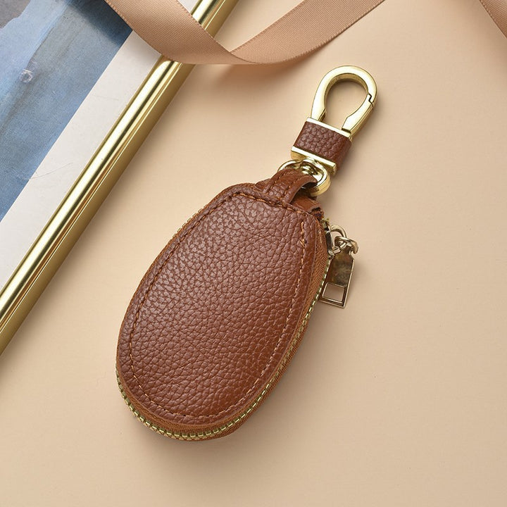 Compact Textured Leather Keychain Pouch Stornfield