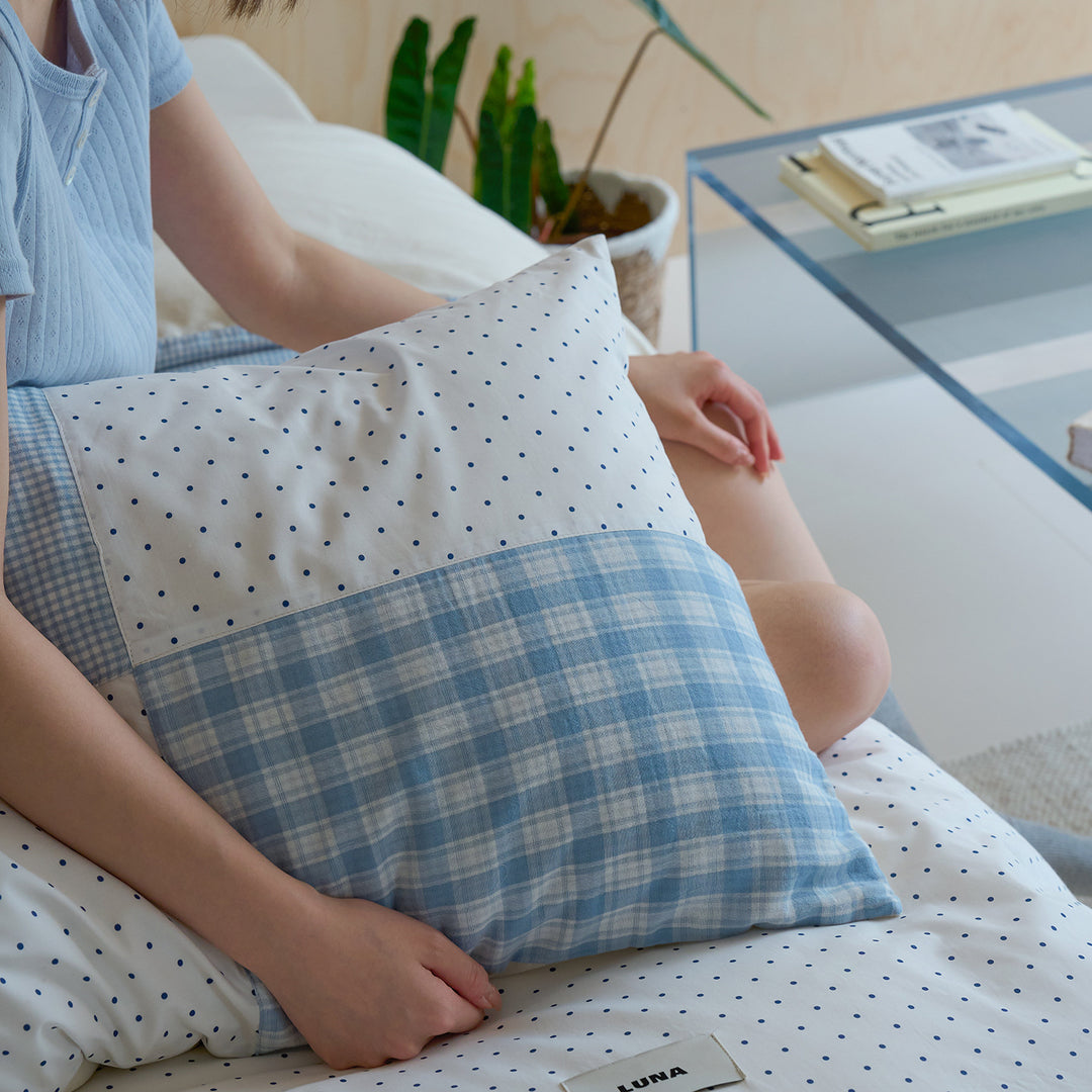 Reversible Brushed Cotton Gingham & Dot Duvet Cover Set