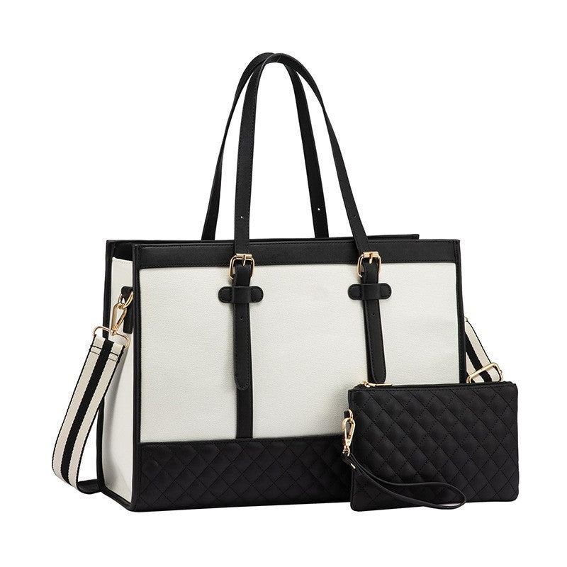 Stylish Quilted Tote Bag with Removable Cosmetic Compartment Stornfield