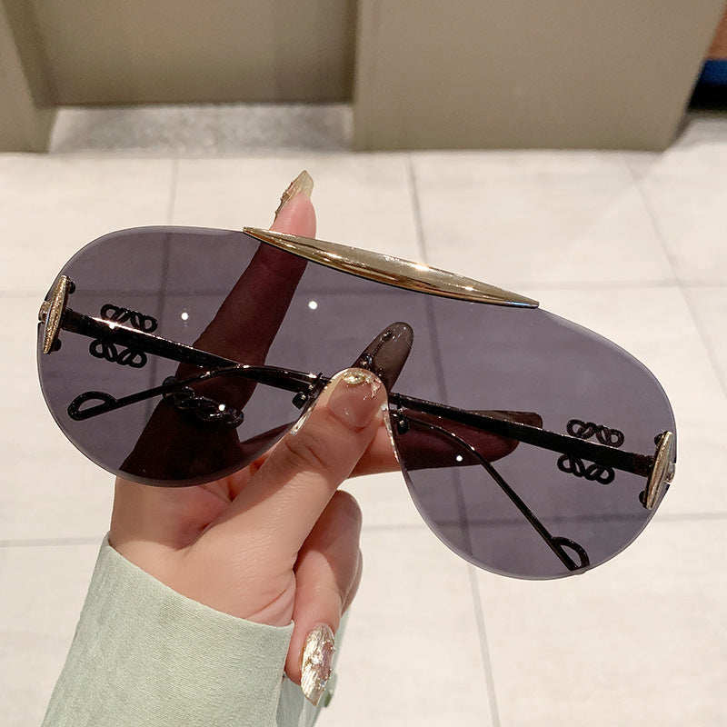 Women elegant oversized sunglasses with stylish transparent frame Stornfield