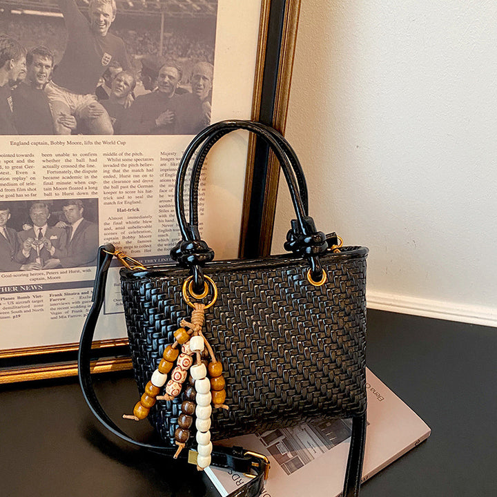 Woven Leather Mini Handbag