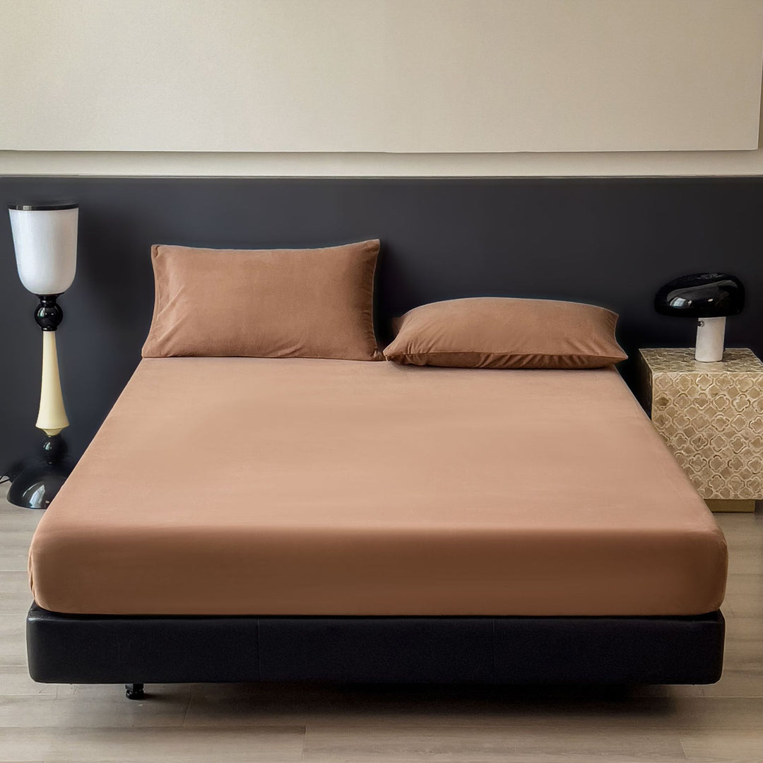 Silky Bamboo Viscose Deep-Pocket Fitted Sheet and Pillowcase Set