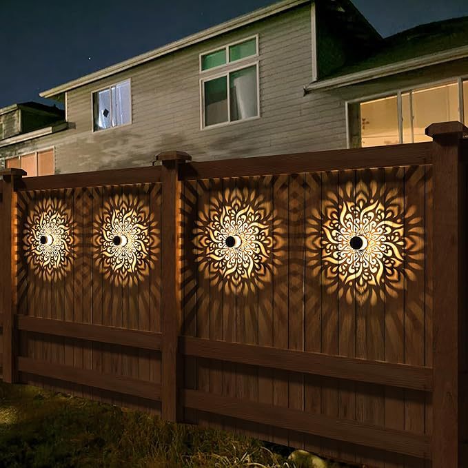 Decorative Solar Wall Light With Mandala Projection Pattern Stornfield